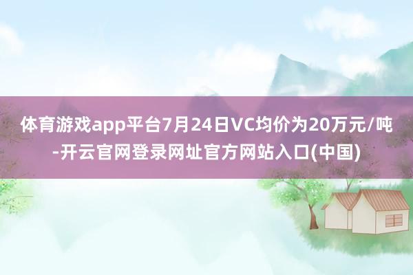 体育游戏app平台7月24日VC均价为20万元/吨-开云官网登录网址官方网站入口(中国)
