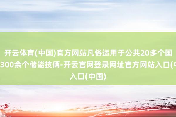开云体育(中国)官方网站凡俗运用于公共20多个国度的300余个储能技俩-开云官网登录网址官方网站入口(中国)